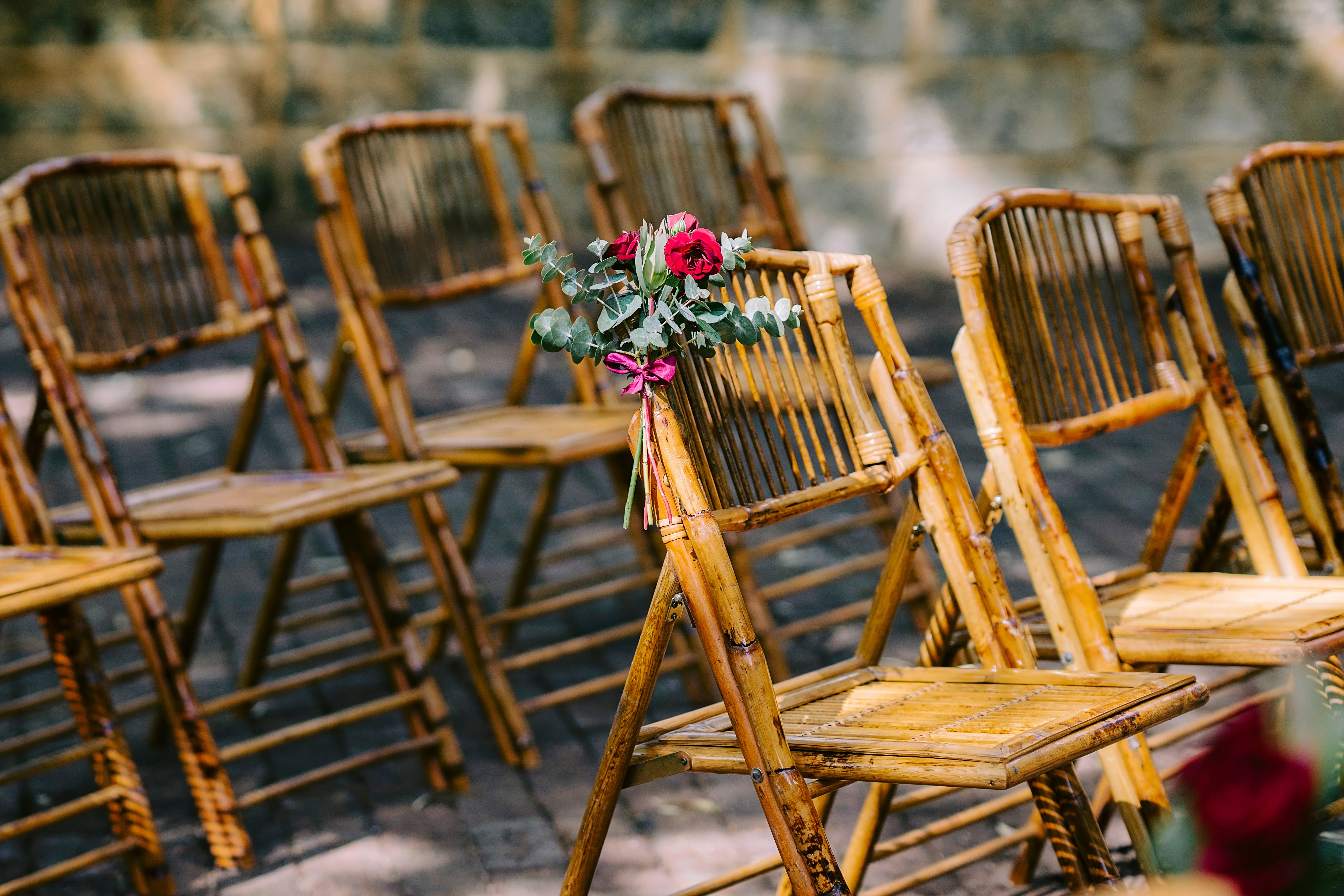 Bamboo discount wedding chairs