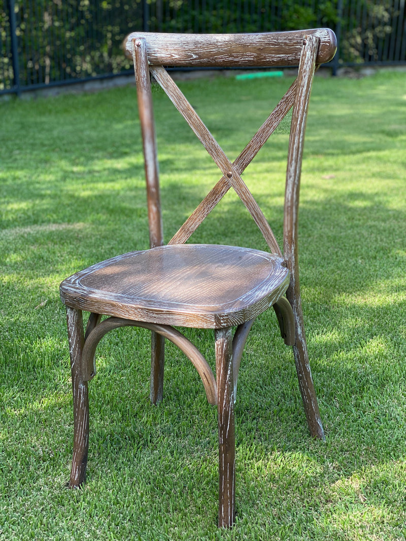 Bentwood Cross back Chair - White Wash Antique Style