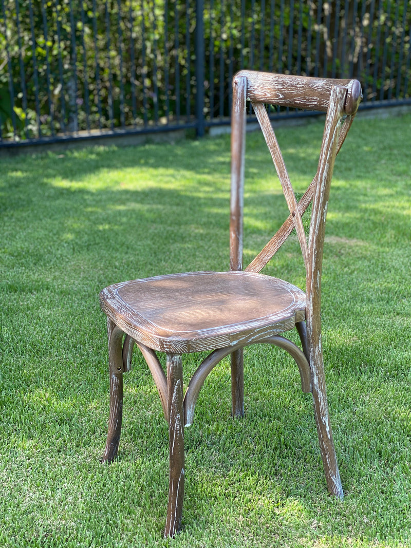 Bentwood Cross back Chair - White Wash Antique Style