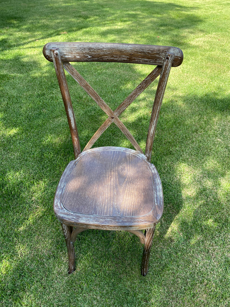 Bentwood Cross back Chair - White Wash Antique Style