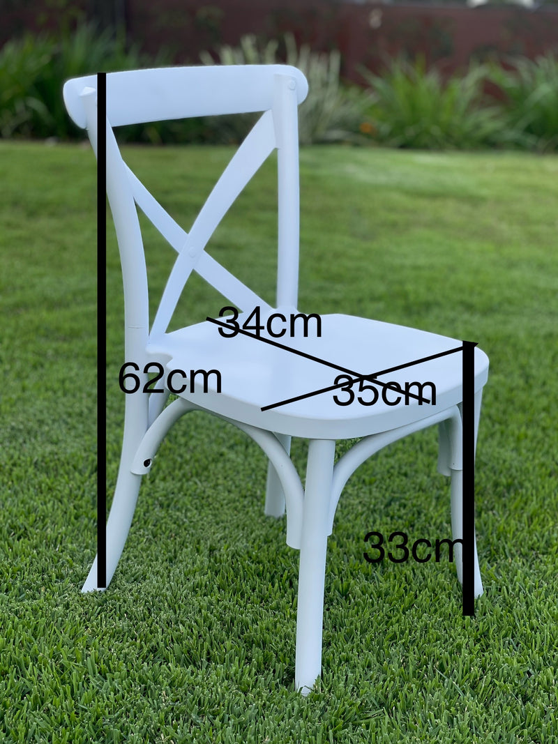 Kids Cross Back Chairs - White